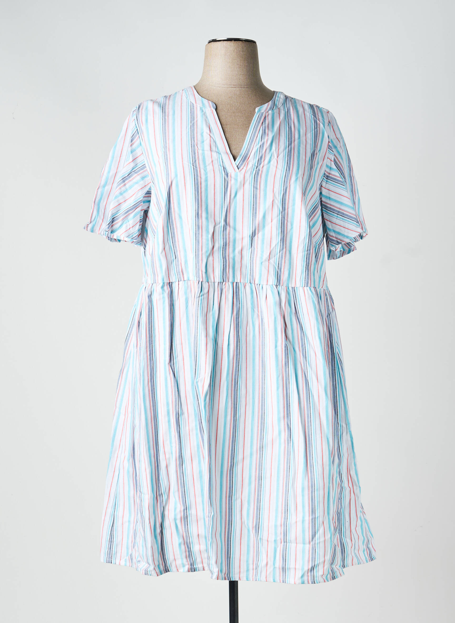 Rochie midi mâneci scurte mâneci scurte alb SHEEGO femeie