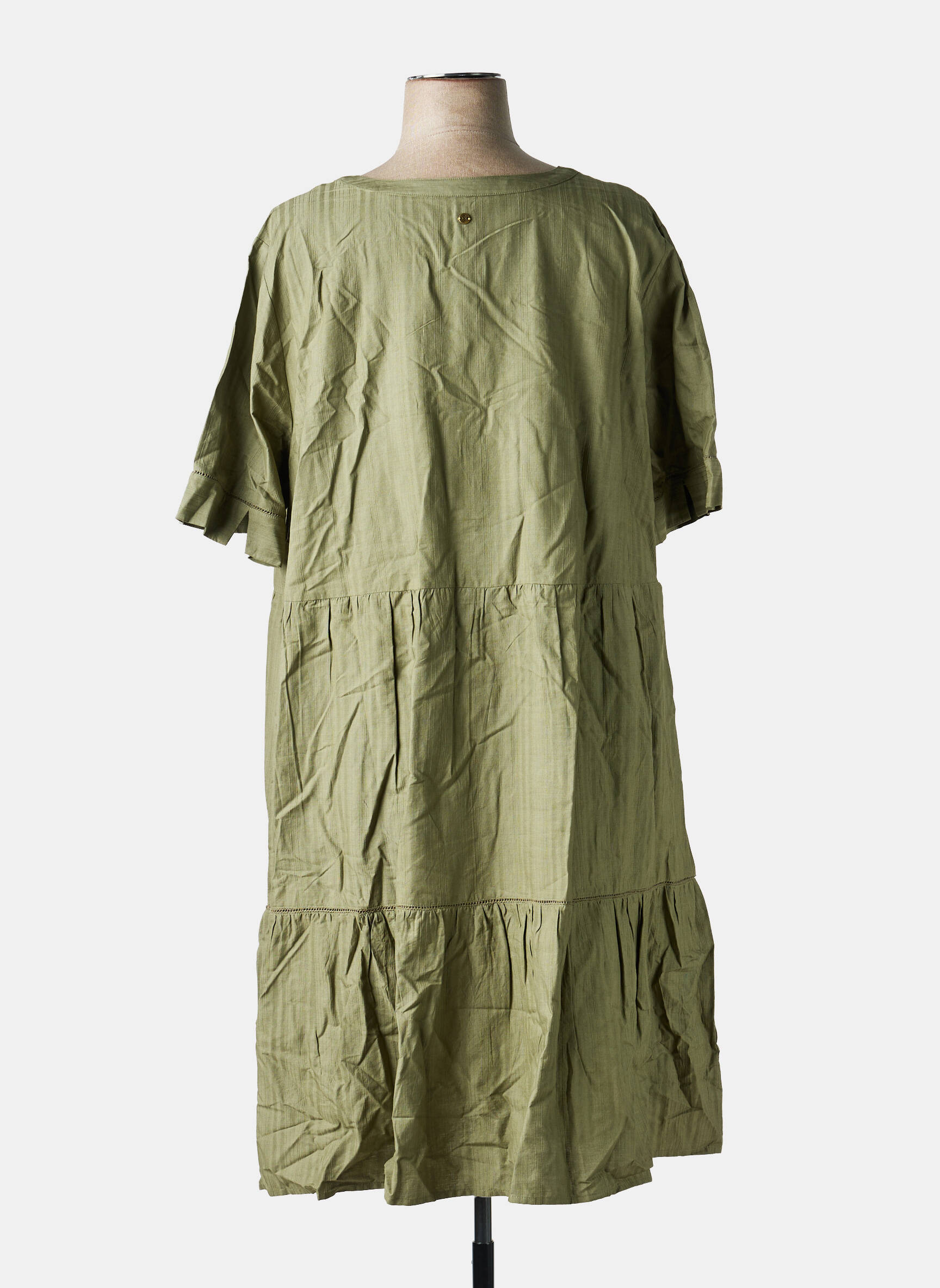 Rochie midi mâneci scurte mâneci scurte verde SHEEGO femeie