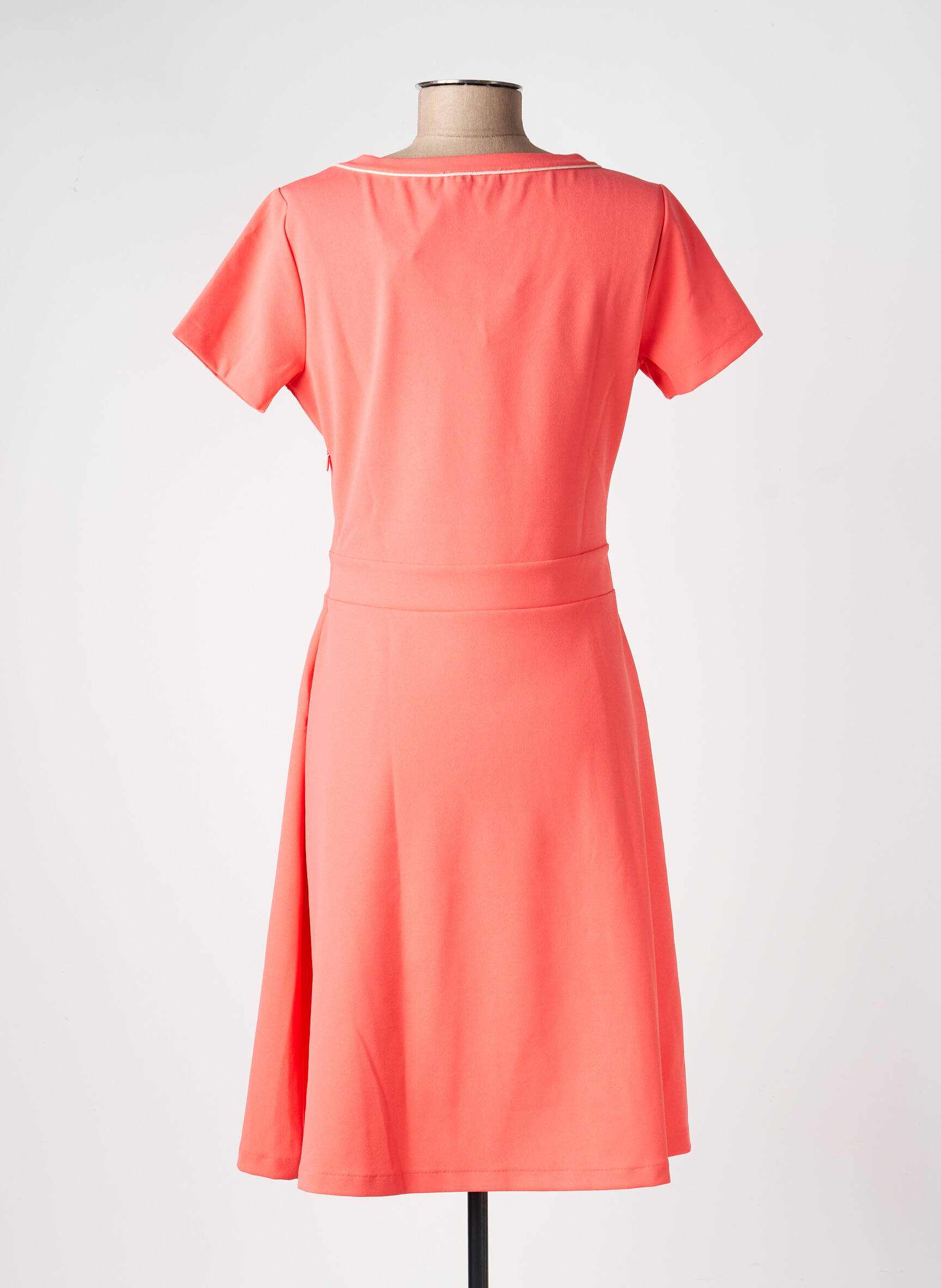 Rochie midi țesătură crep mâneci scurte roz LE PETIT BAIGNEUR femeie