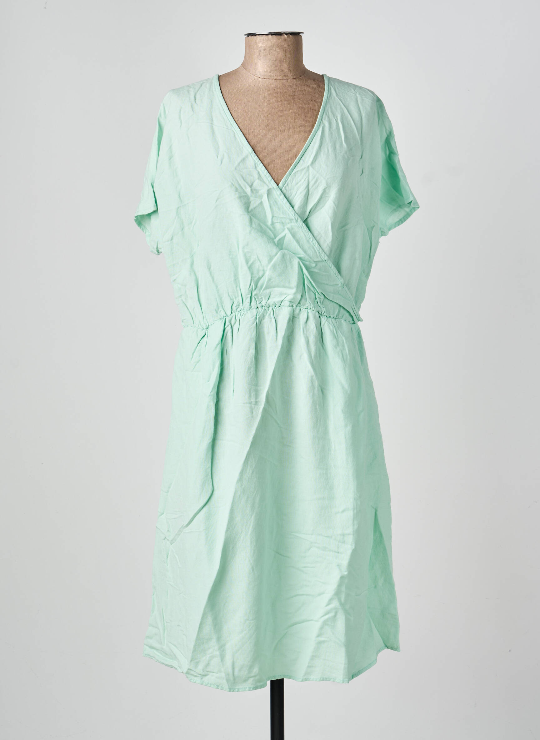 Rochie midi mâneci scurte mâneci scurte verde SHEEGO femeie