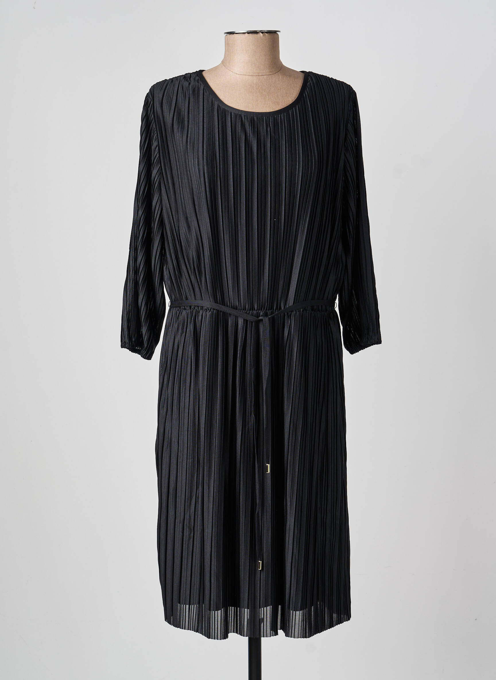 Rochie midi croială fluidă mâneci lungi negru DAMART femeie
