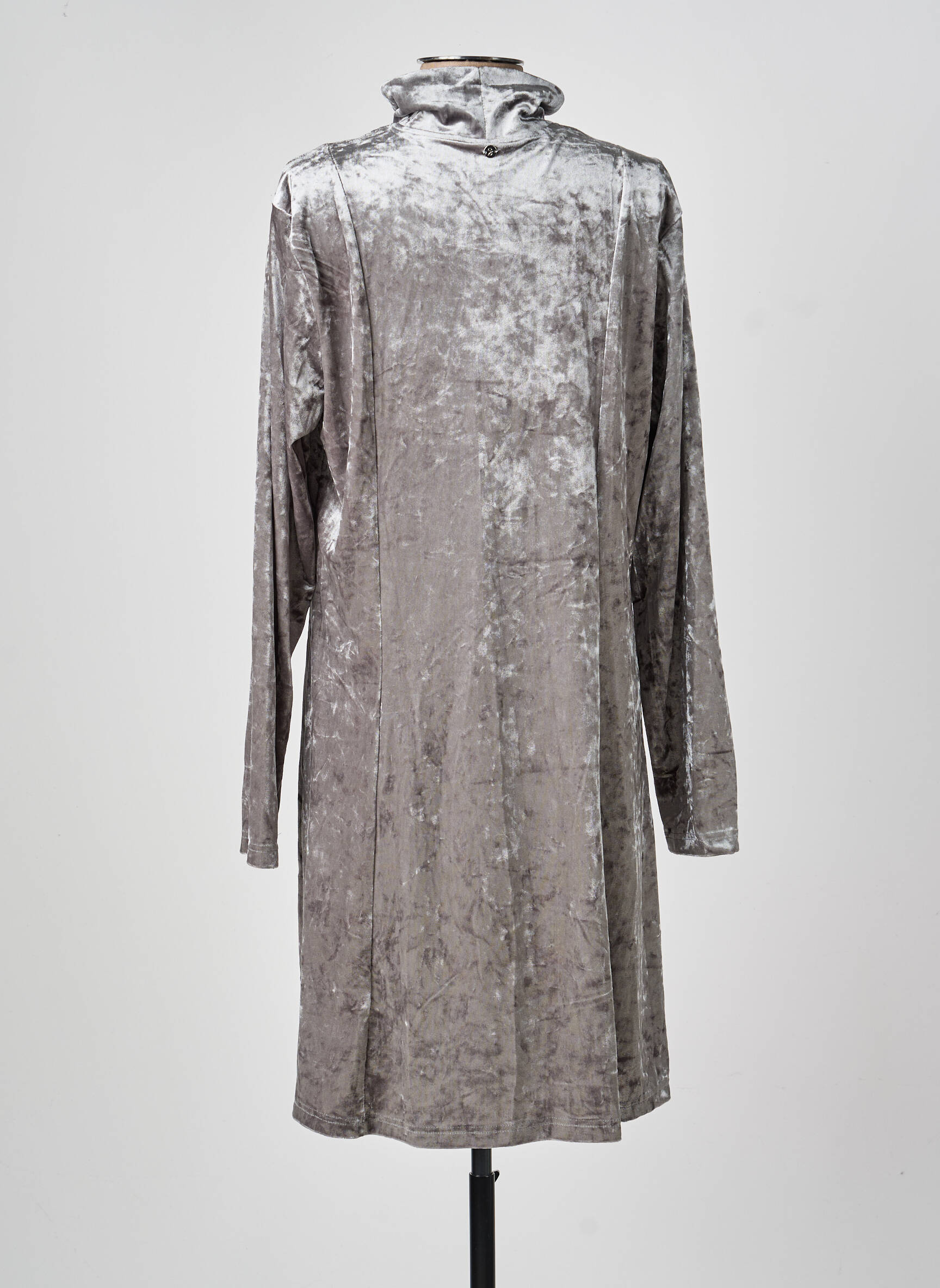 Rochie midi croială fluidă mâneci lungi gri SHEEGO femeie