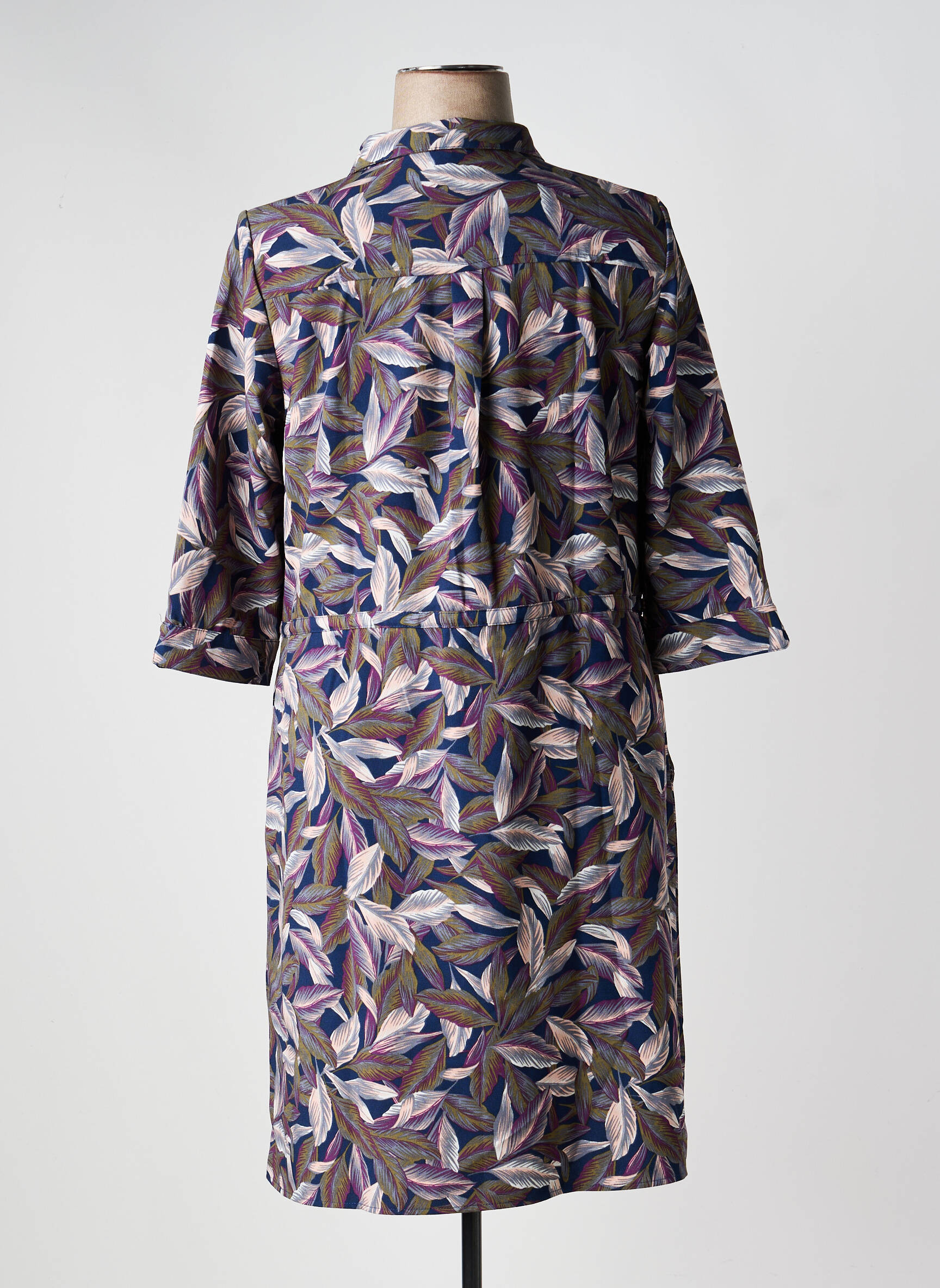 Rochie midi croială fluidă mâneci lungi albastru DAMART femeie