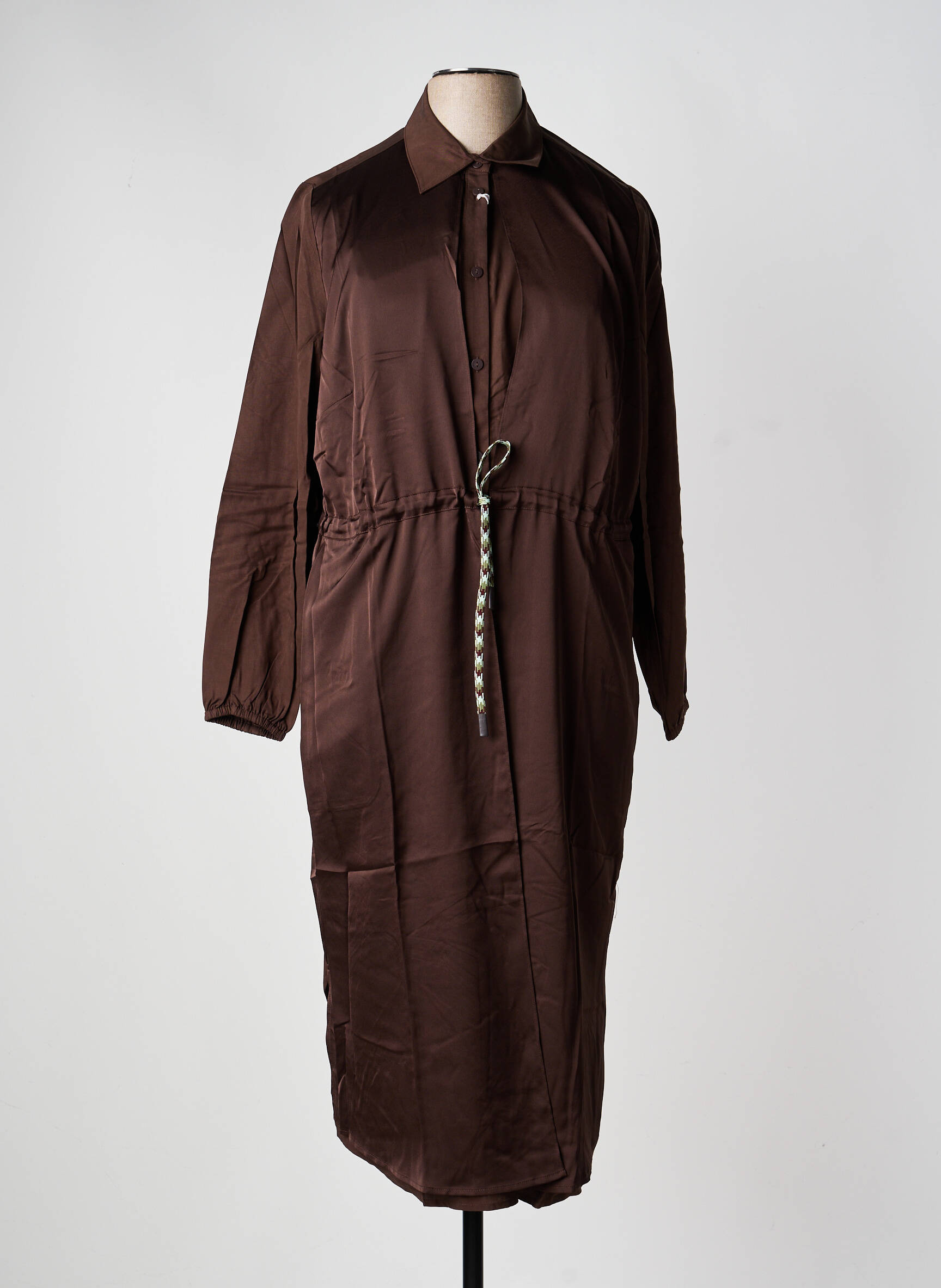 Rochie lungă mâneci lungi mâneci lungi maro SHEEGO femeie