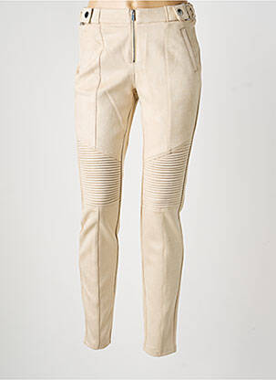 Pantalon slim talie elastică bej RICK CARDONA femeie