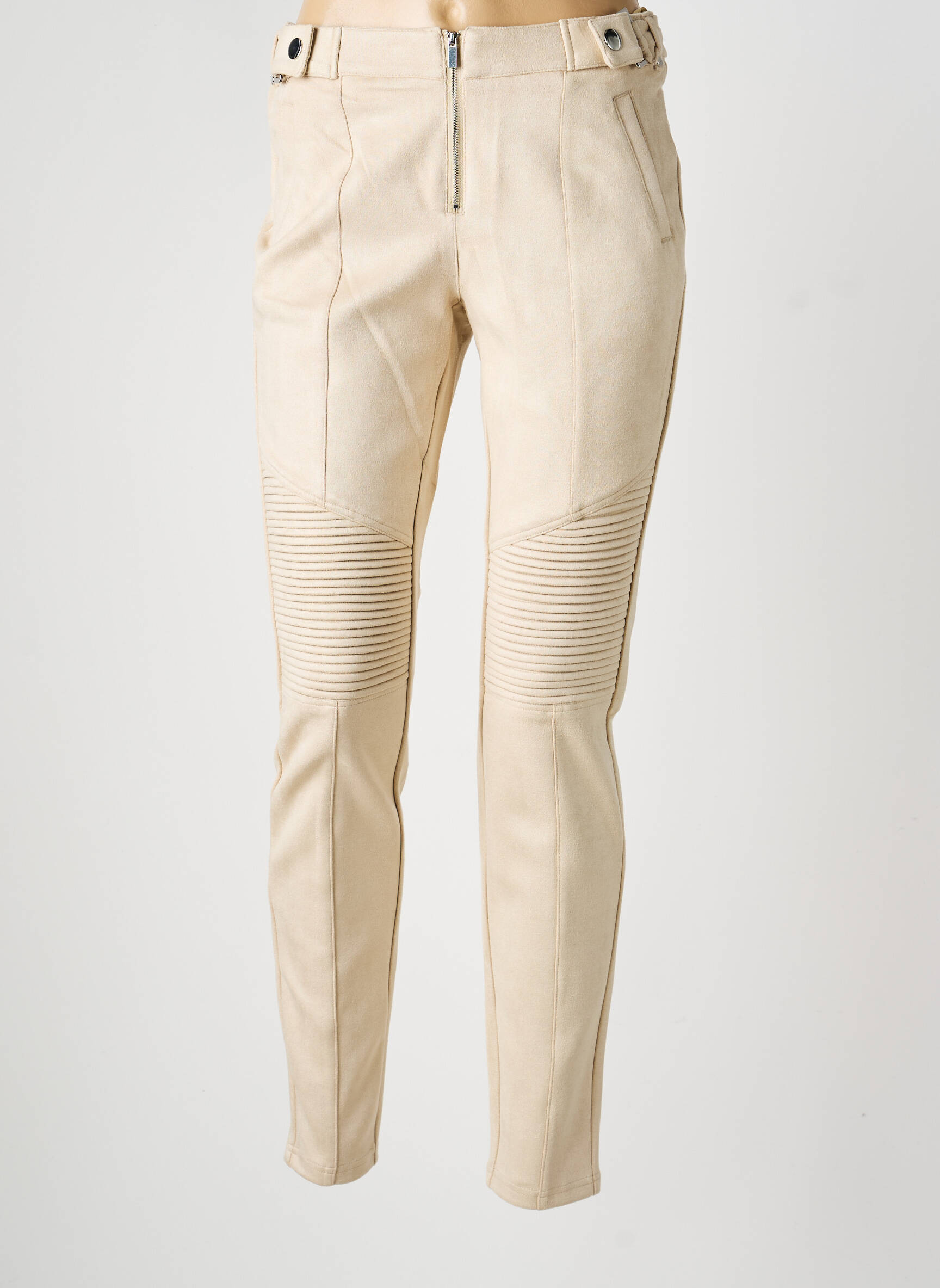 Pantalon slim talie elastică bej RICK CARDONA femeie