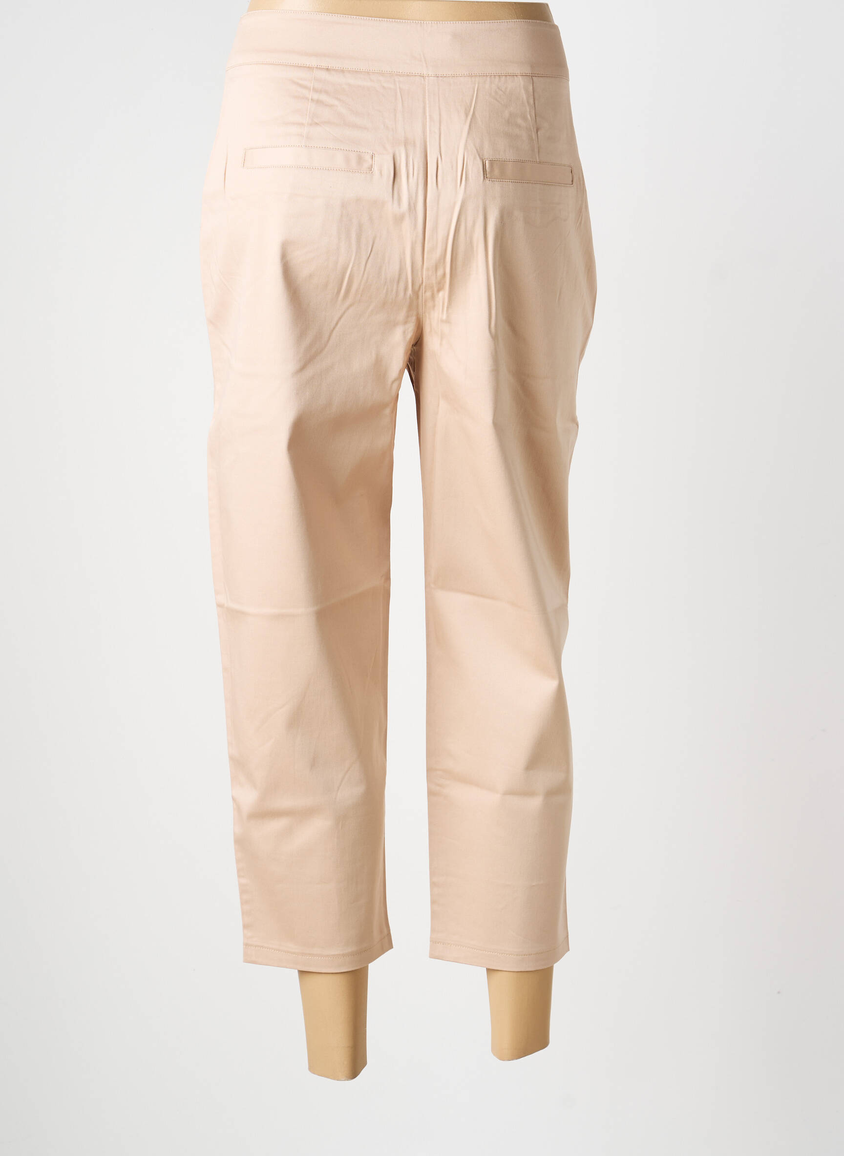Pantalon 7/8 închidere cu fermoar sub clapetă cu cârlig bej ASHLEY BROOKE femeie