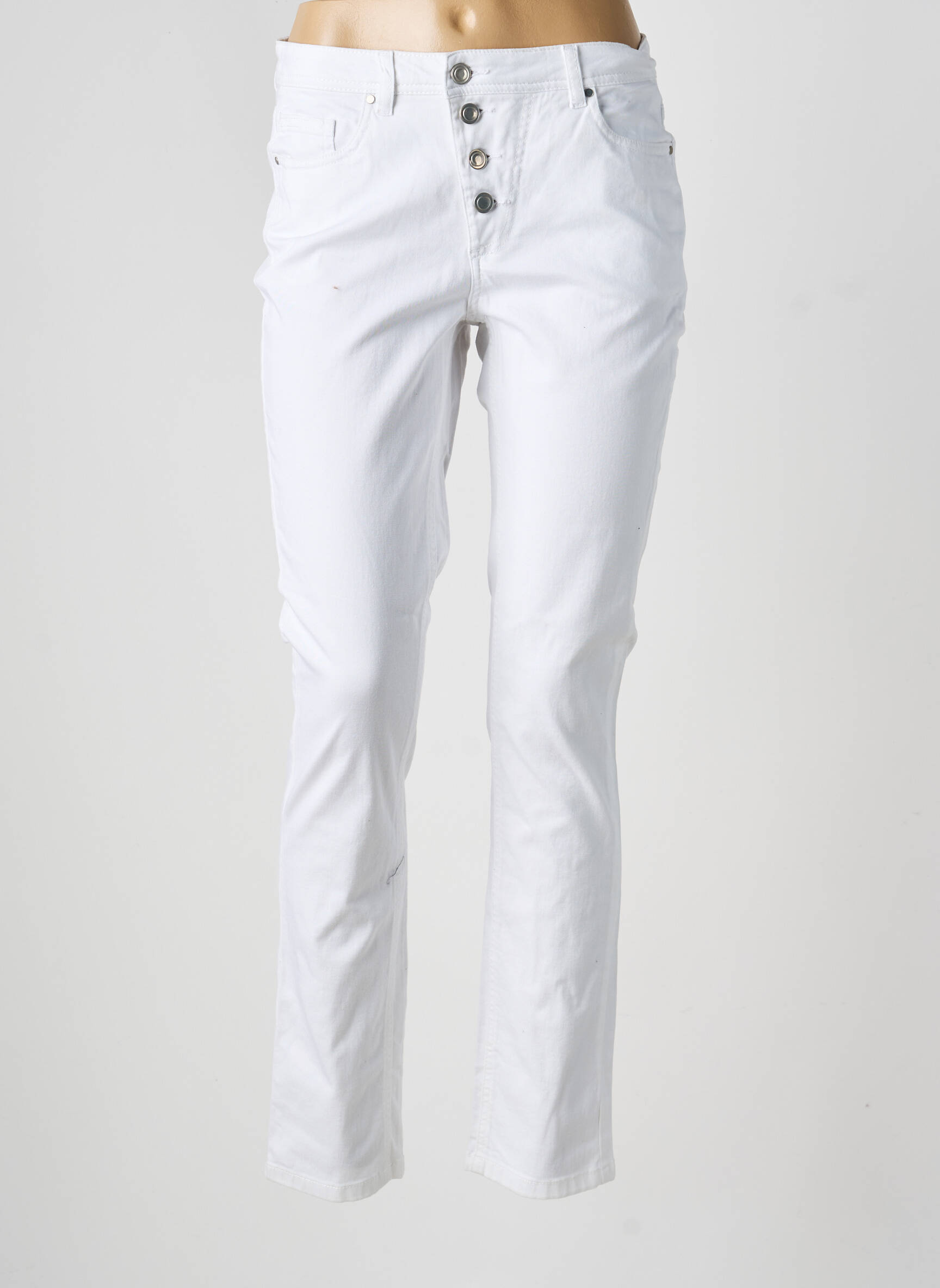 Pantalon slim buzunare alb LINEA TESINI femeie
