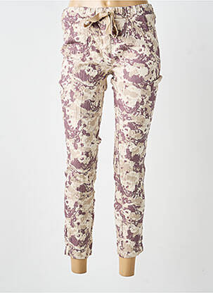 Pantalon slim talie elastică mărime normală bej LINEA TESINI femeie