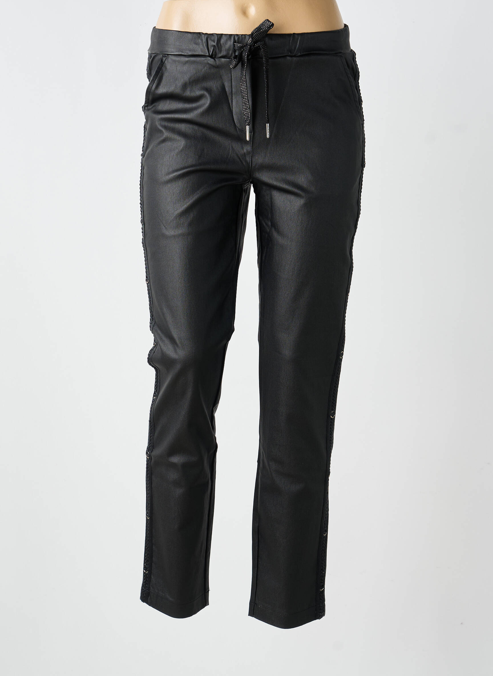 Pantalon slim talie elastică mărime normală negru HEINE femeie