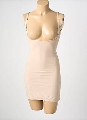 Chilot modelator efect material satinat bej SANDWICH femeie