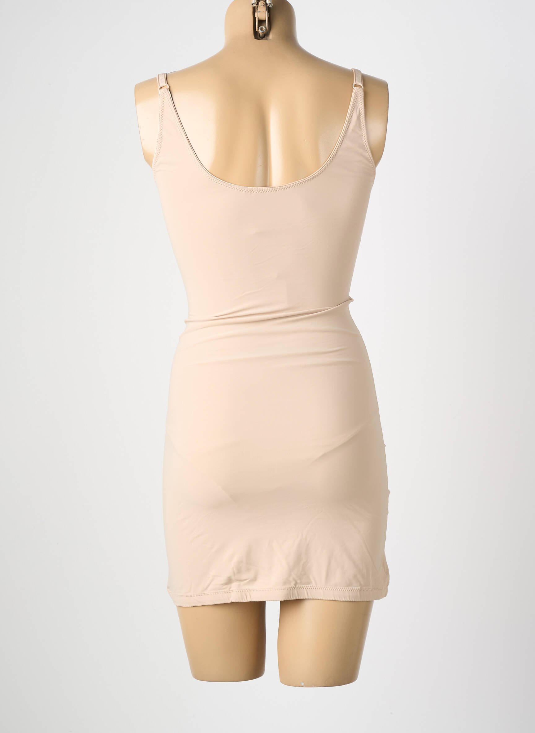 Chilot modelator efect material satinat bej SANDWICH femeie