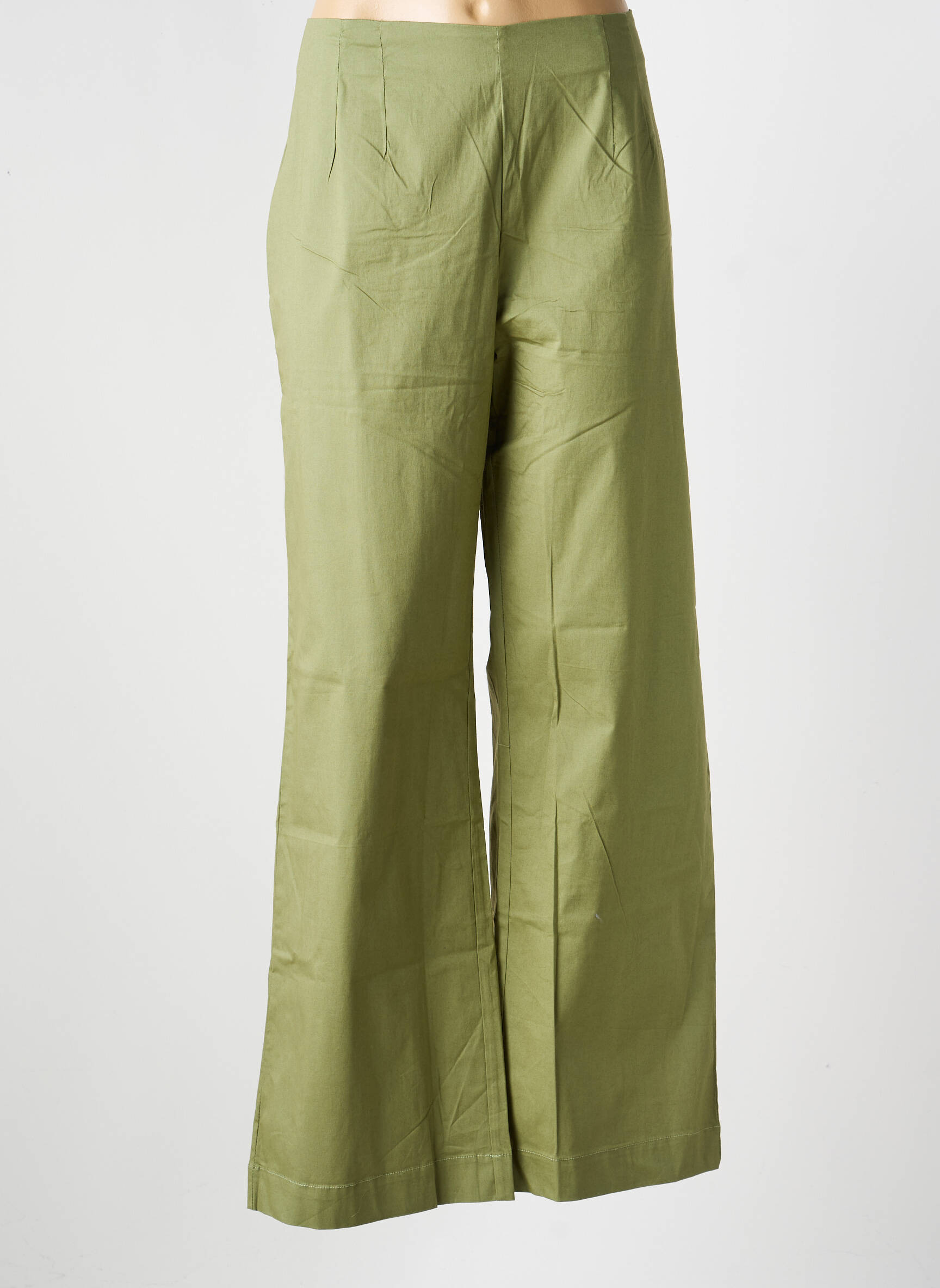 Pantalon drept elasticitate mărime normală verde LA FIANCÉE femeie