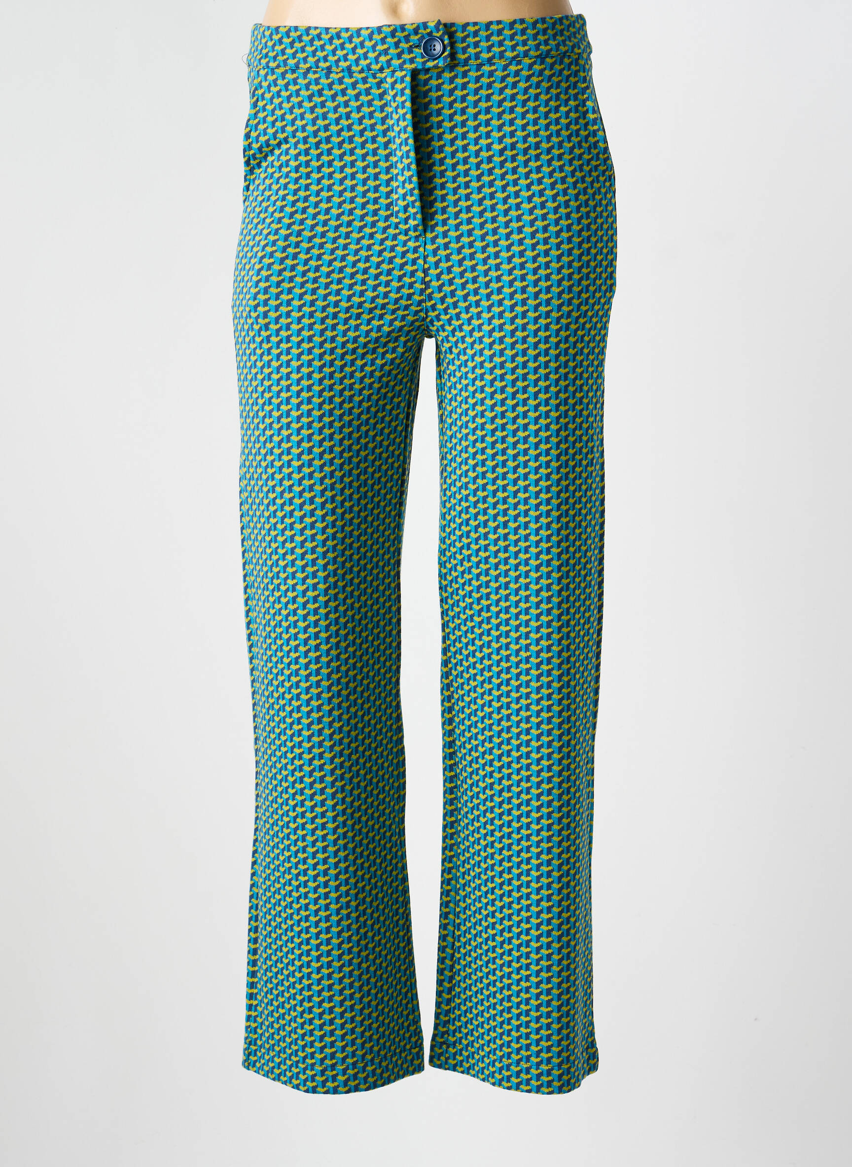 Pantalon drept elasticitate mărime normală verde PRINCESSE NOMADE femeie