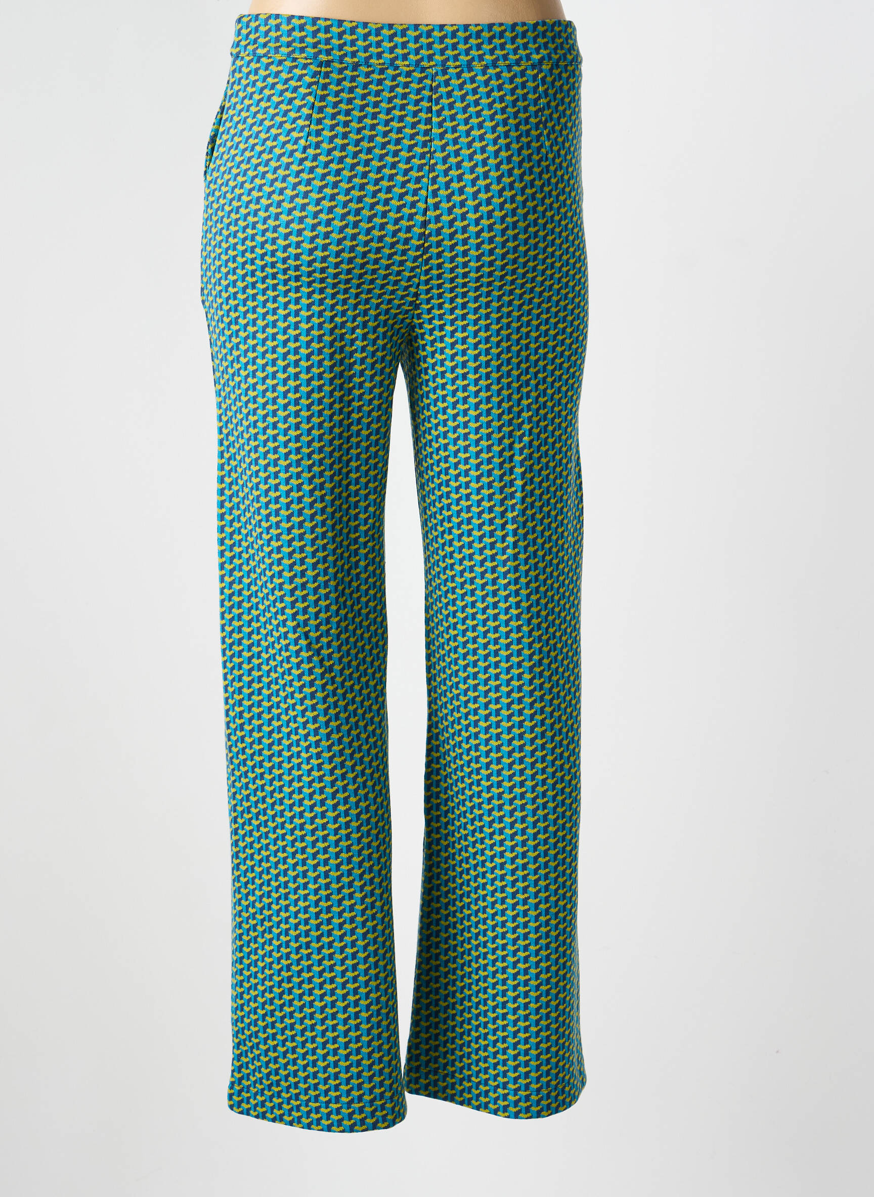 Pantalon drept elasticitate mărime normală verde PRINCESSE NOMADE femeie