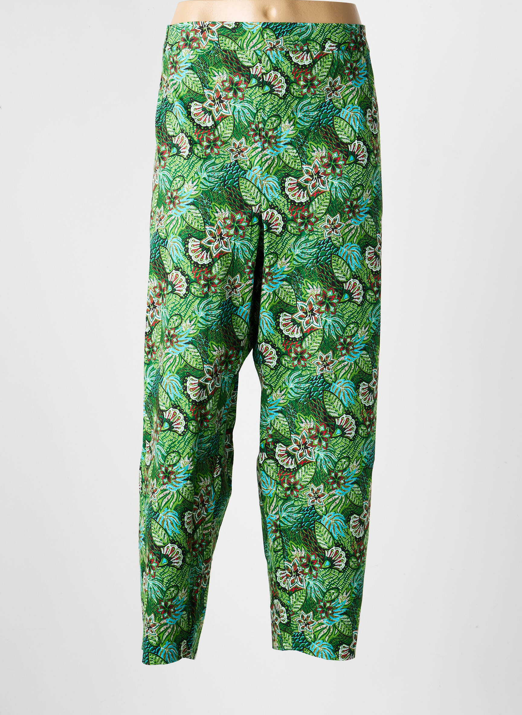 Pantalon drept elasticitate mărime normală verde LA FIANCÉE femeie
