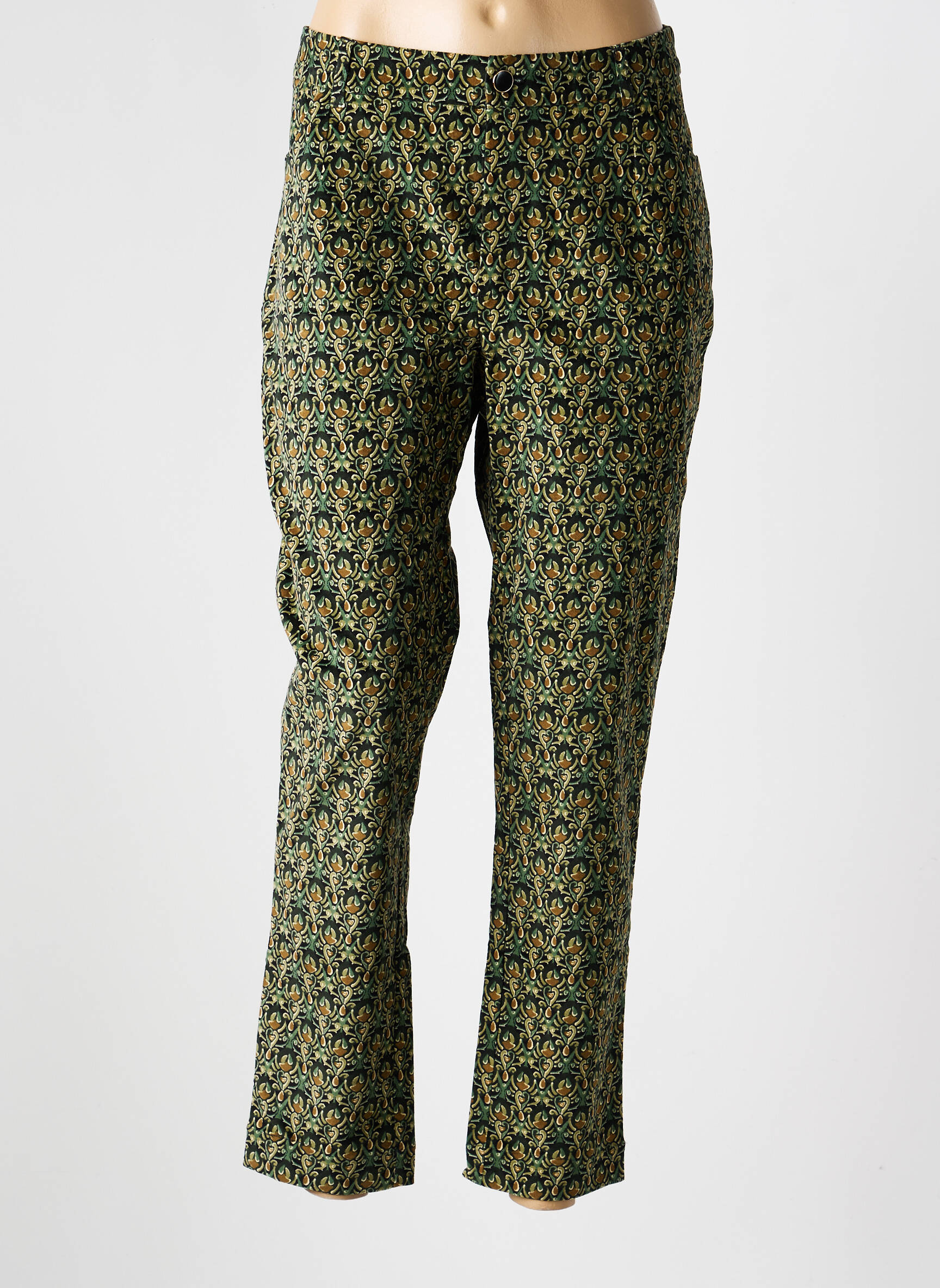 Pantalon drept elasticitate mărime normală verde LA FIANCÉE femeie