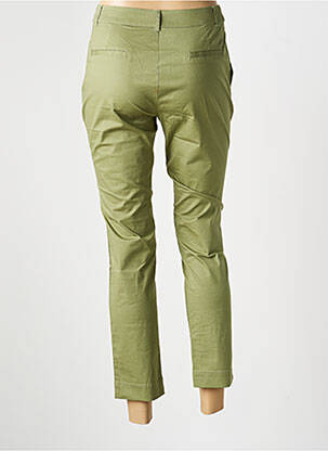 Pantalon chino închidere cu fermoar sub clapetă cu nasturi mărime normală verde LA FIANCÉE femeie