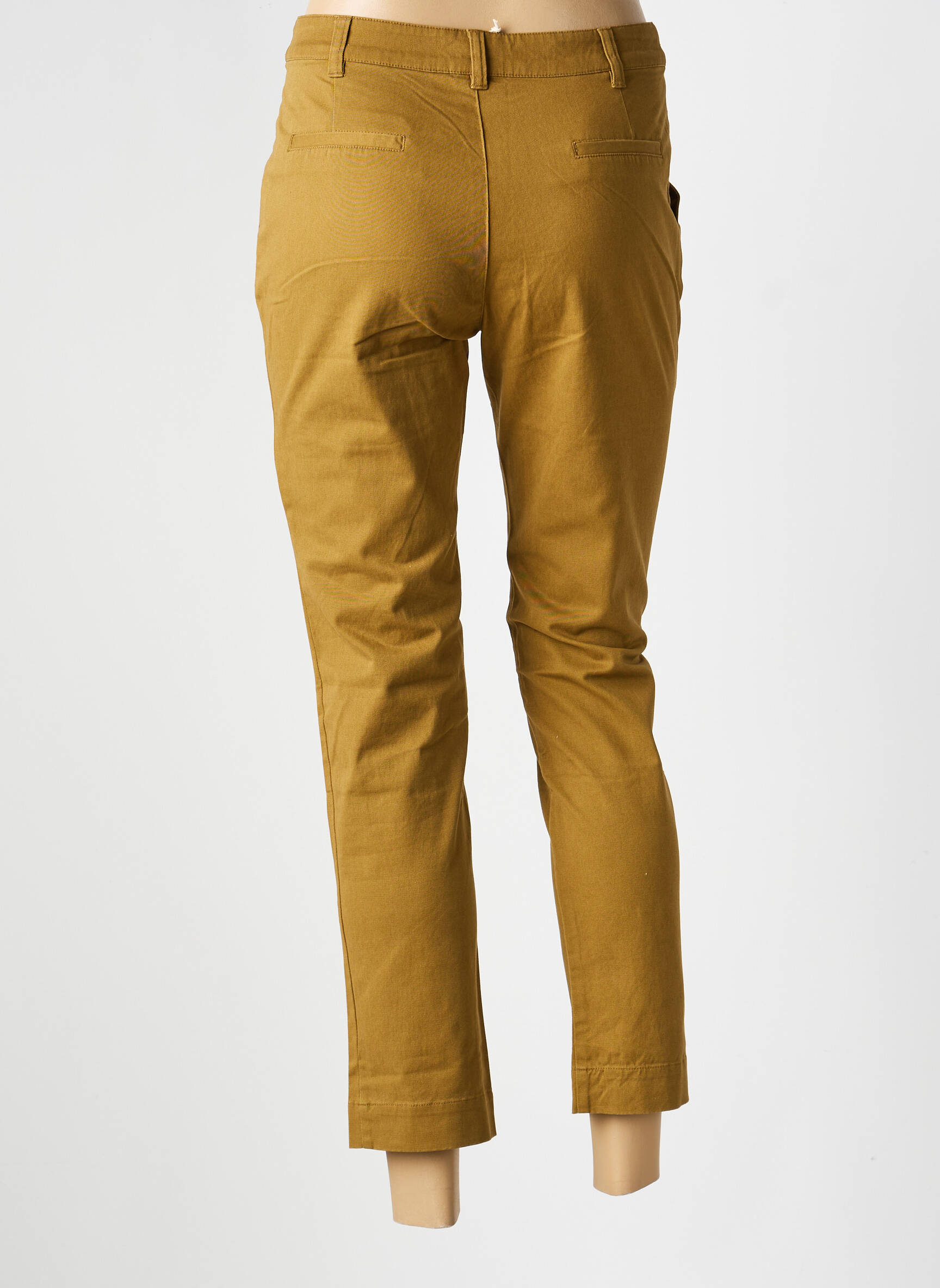 Pantalon chino închidere cu fermoar sub clapetă cu nasturi mărime normală verde LA FIANCÉE femeie