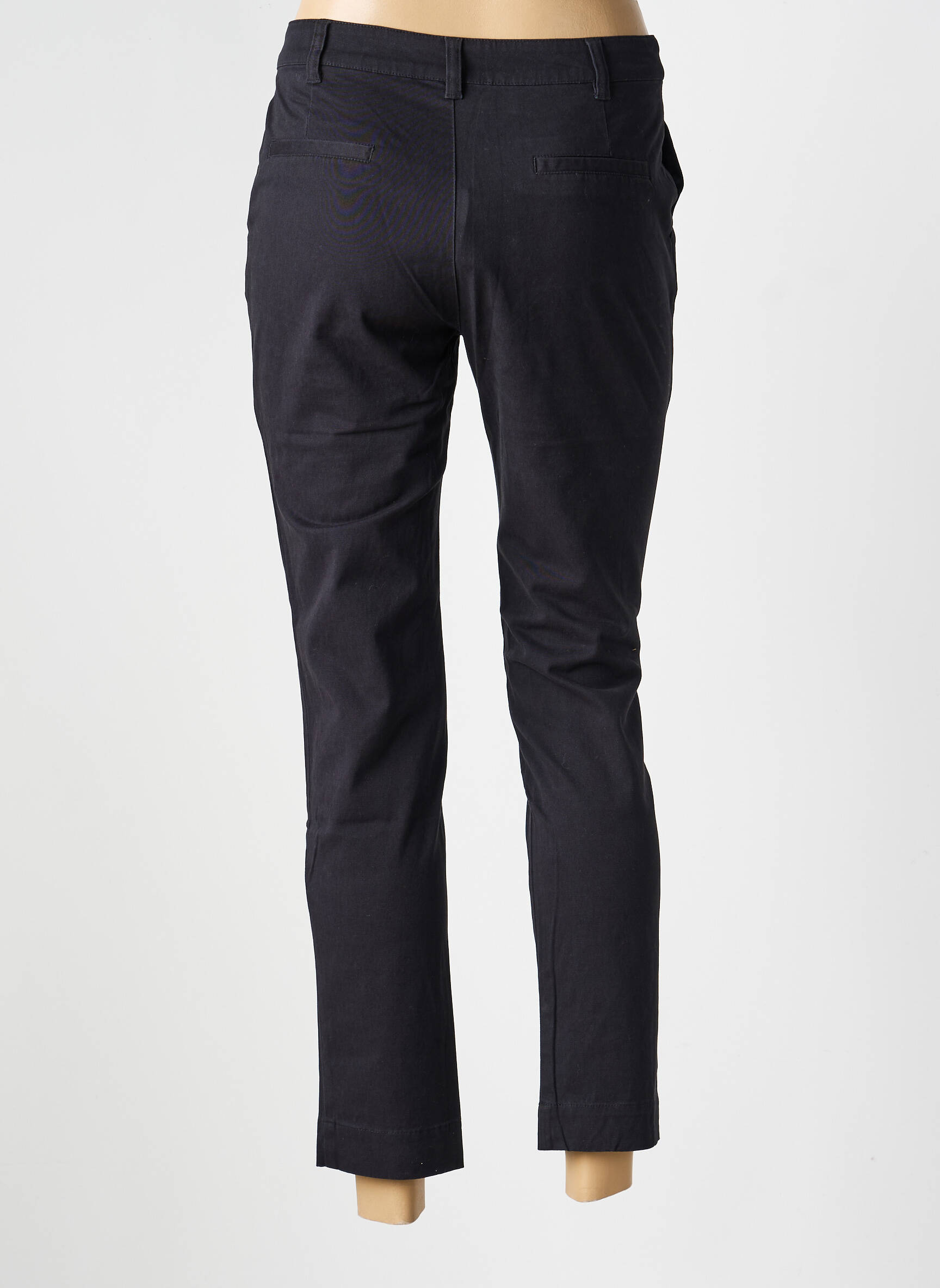 Pantalon chino închidere cu fermoar sub clapetă cu nasturi mărime normală negru LA FIANCÉE femeie