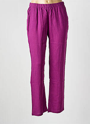 Pantalon drept talie elastică mărime normală violet LA FIANCÉE femeie