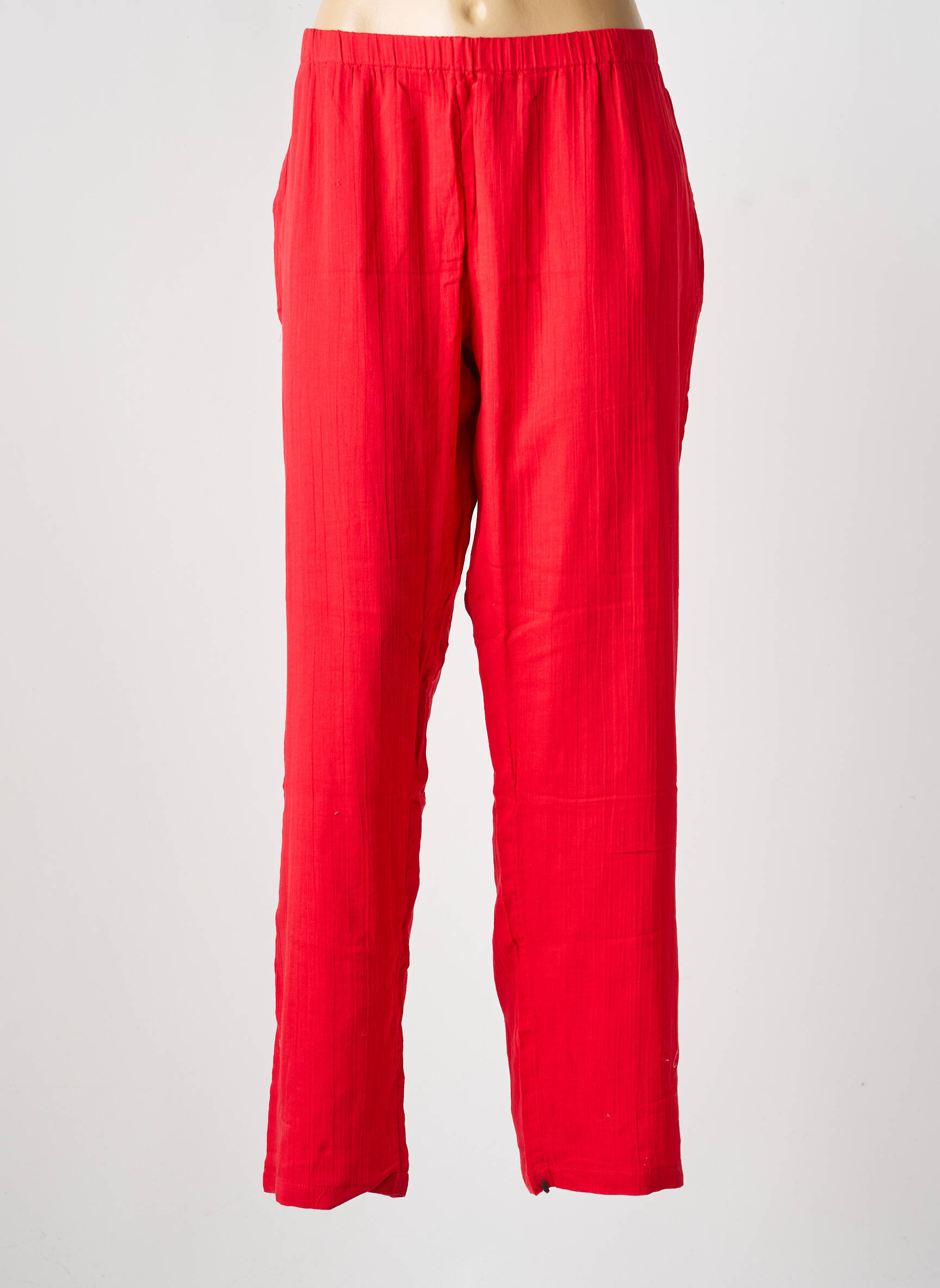 Pantalon drept talie elastică mărime normală roșu LA FIANCÉE femeie