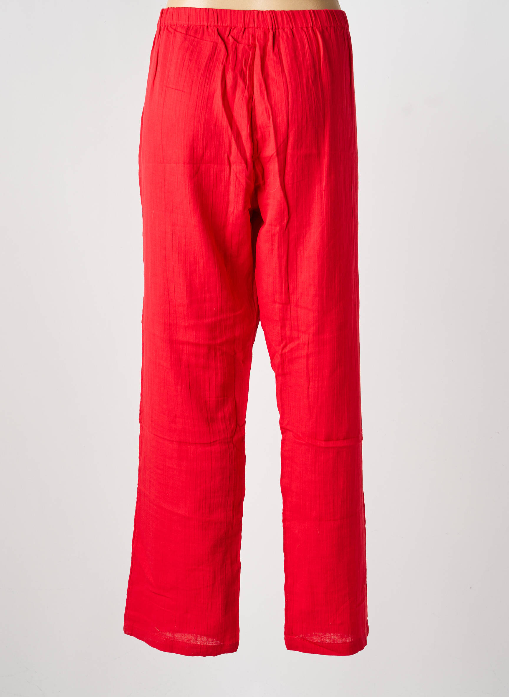 Pantalon drept talie elastică mărime normală roșu LA FIANCÉE femeie
