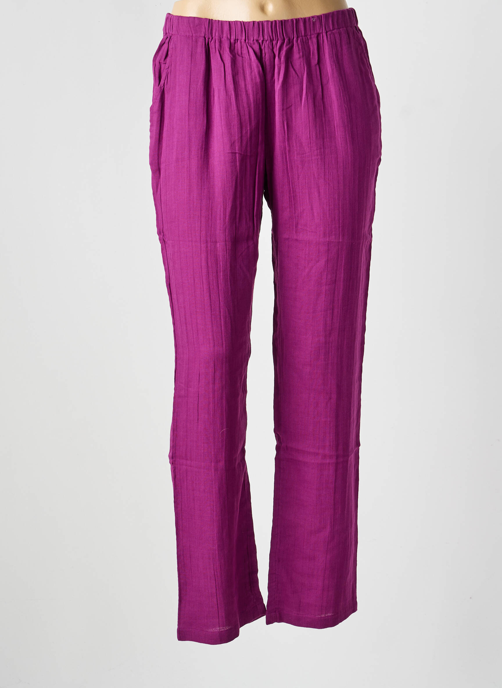 Pantalon drept talie elastică mărime normală violet LA FIANCÉE femeie