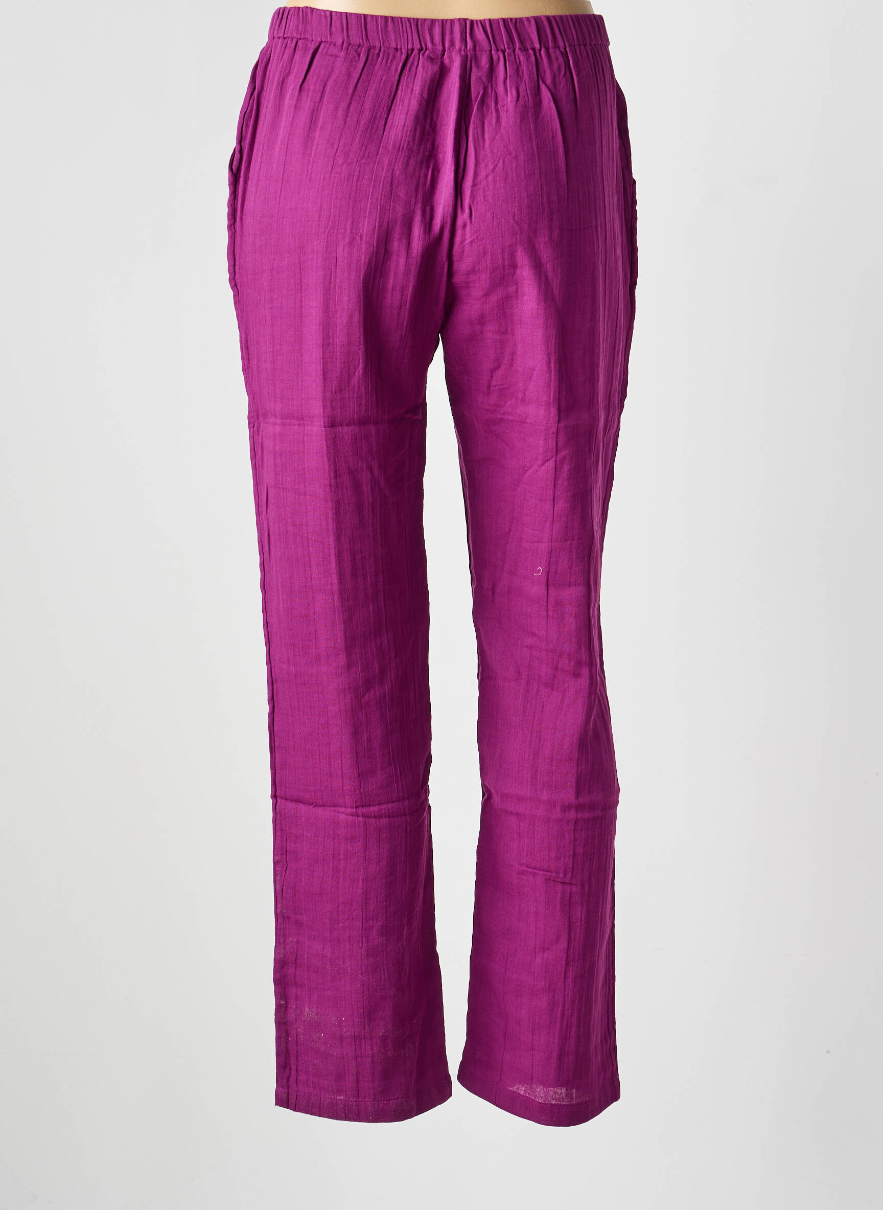 Pantalon drept talie elastică mărime normală violet LA FIANCÉE femeie