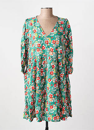 Rochie midi mâneci 3/4 mâneci 3/4 verde PRINCESSE NOMADE femeie
