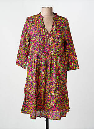 Rochie midi mâneci 3/4 mâneci 3/4 roșu LA FIANCÉE femeie