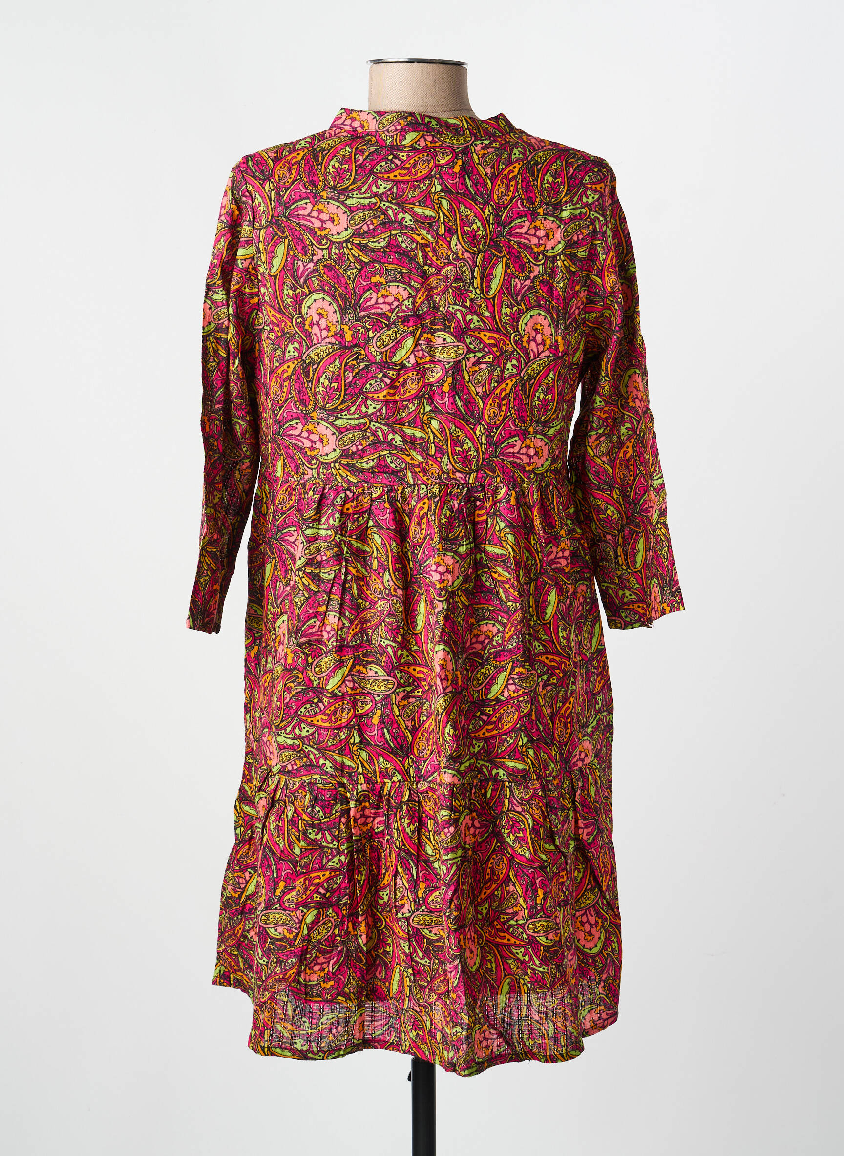 Rochie midi mâneci 3/4 mâneci 3/4 roșu LA FIANCÉE femeie