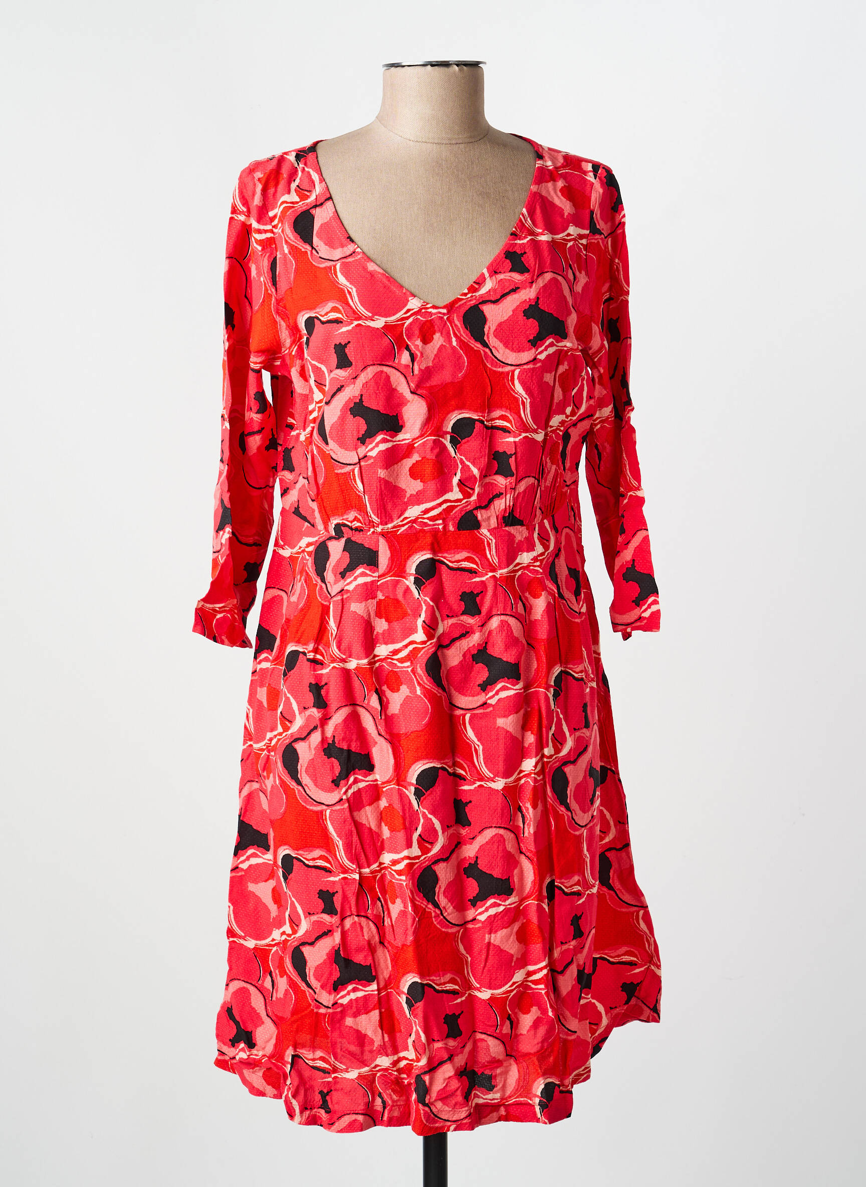 Rochie scurtă mâneci 3/4 mâneci 3/4 roșu LA FIANCÉE femeie