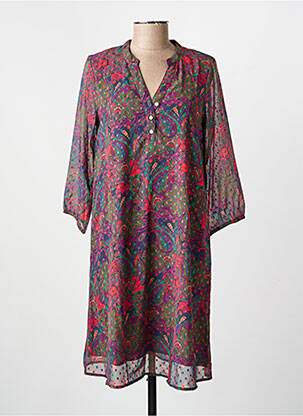 Rochie scurtă croială fluidă mâneci 3/4 albastru LA FIANCÉE femeie