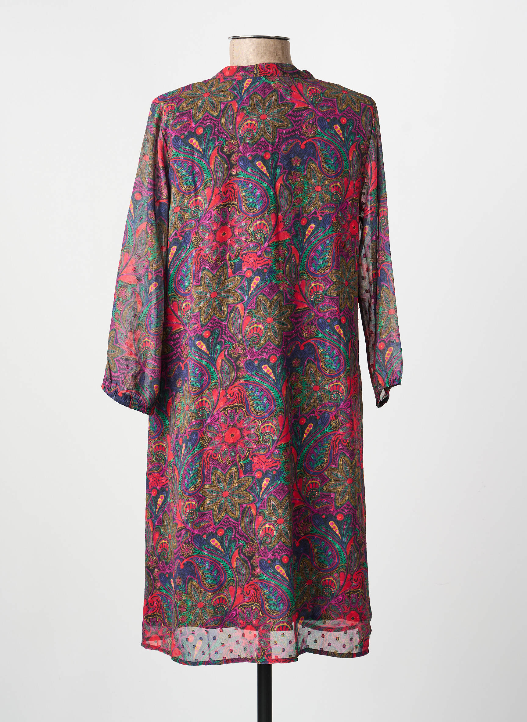 Rochie scurtă croială fluidă mâneci 3/4 albastru LA FIANCÉE femeie