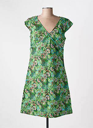 Rochie scurtă croială evazată mâneci scurte verde LA FIANCÉE femeie
