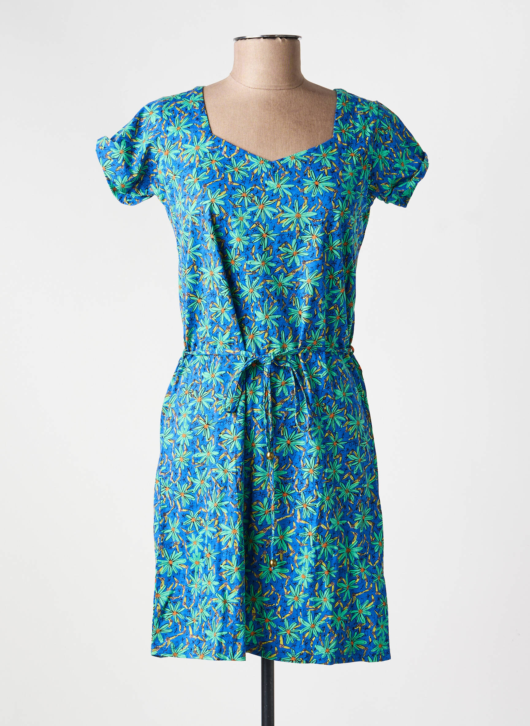 Rochie scurtă mâneci scurte mâneci scurte albastru PRINCESSE NOMADE femeie