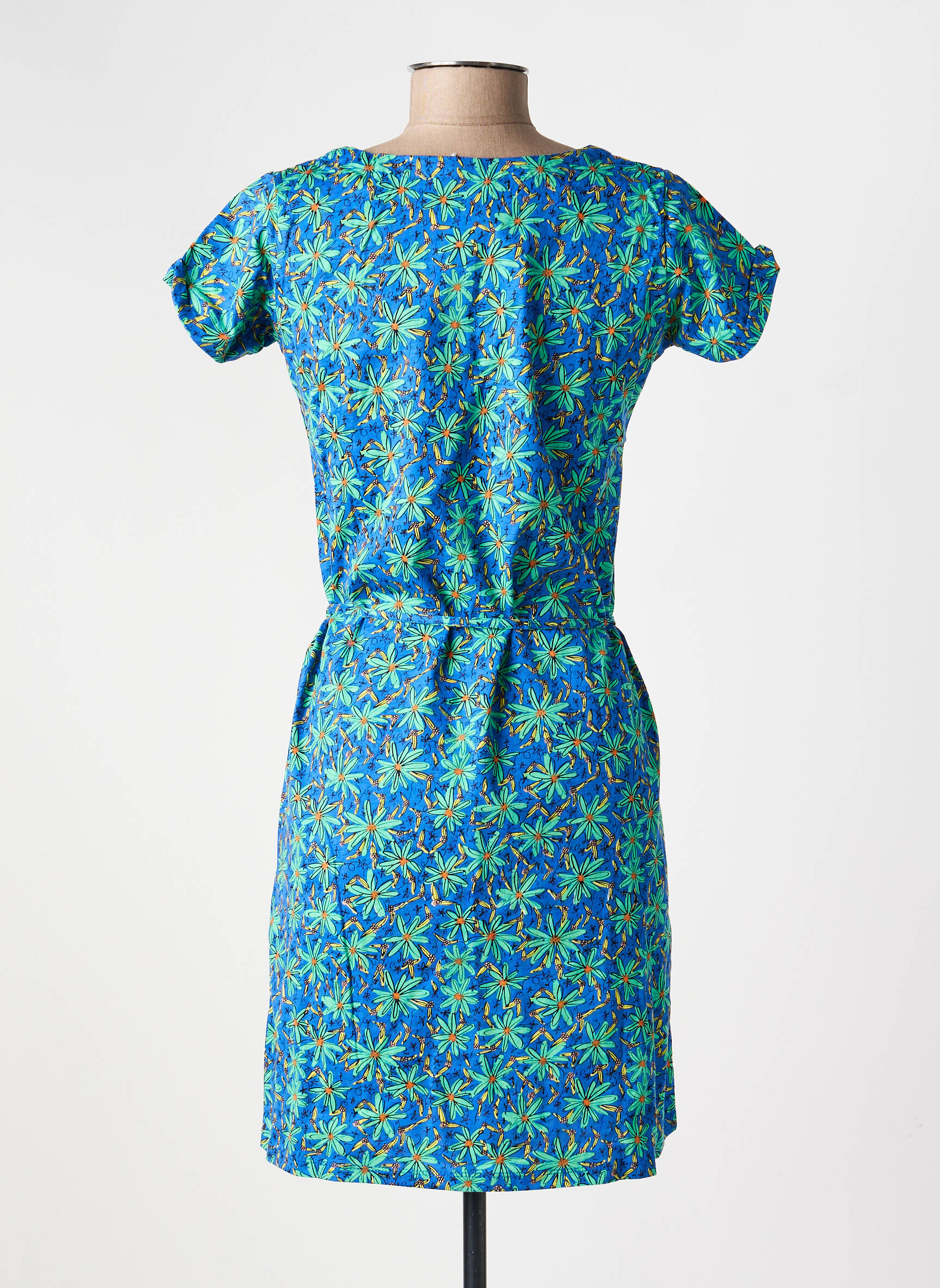 Rochie scurtă mâneci scurte mâneci scurte albastru PRINCESSE NOMADE femeie