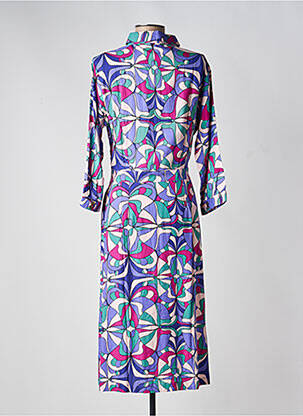 Rochie midi imprimeu floral mâneci 3/4 violet PRINCESSE NOMADE femeie