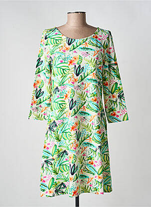 Rochie scurtă mâneci 3/4 mâneci 3/4 verde LA FIANCÉE femeie
