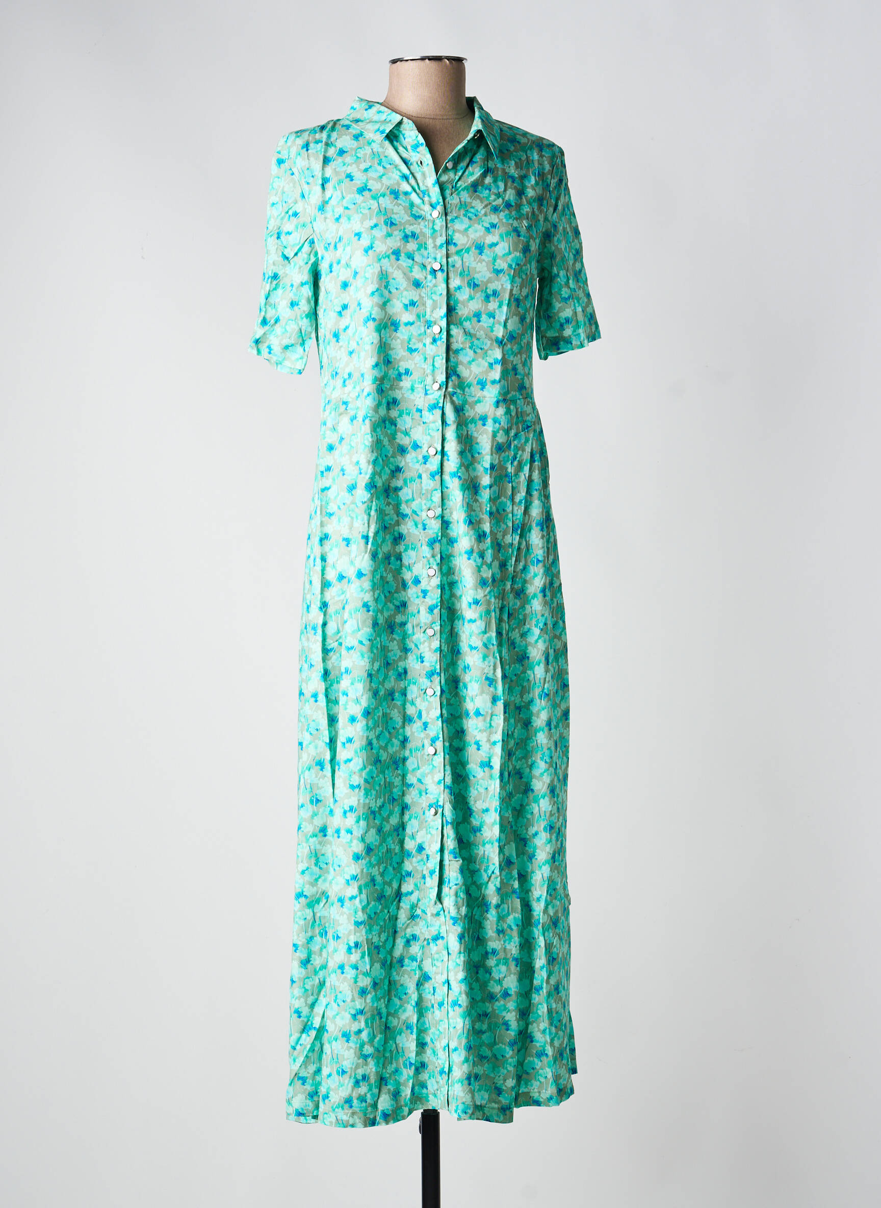 Rochie lungă mâneci scurte mâneci scurte verde LA FIANCÉE femeie