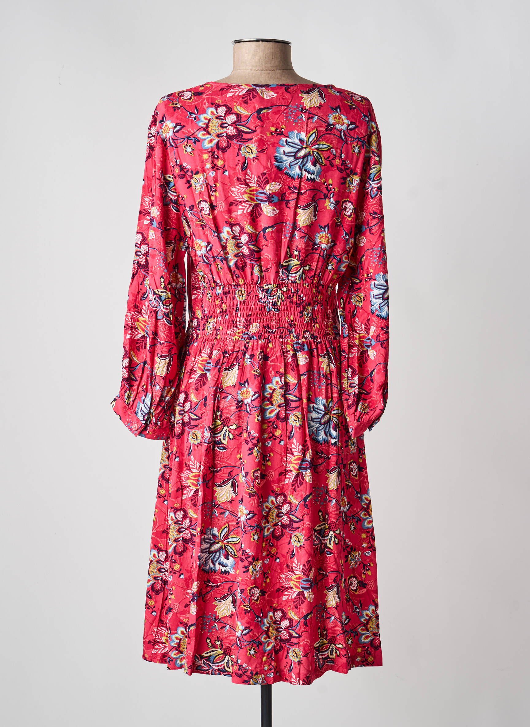 Rochie midi imprimeu floral mâneci lungi roz LA FIANCÉE femeie