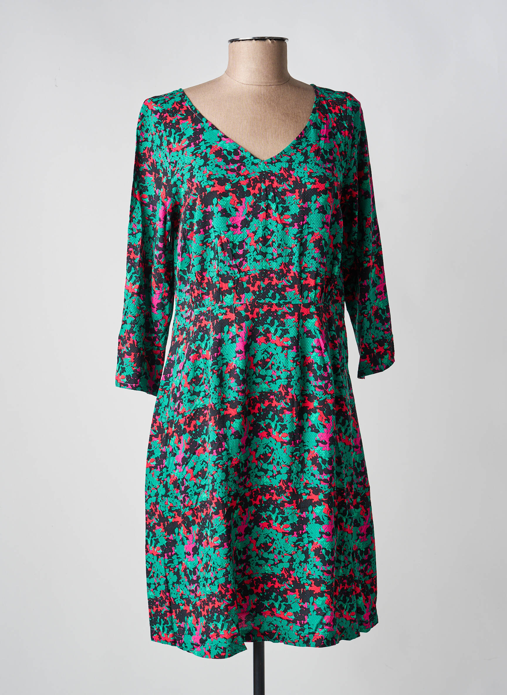 Rochie scurtă mâneci 3/4 mâneci 3/4 verde LA FIANCÉE femeie