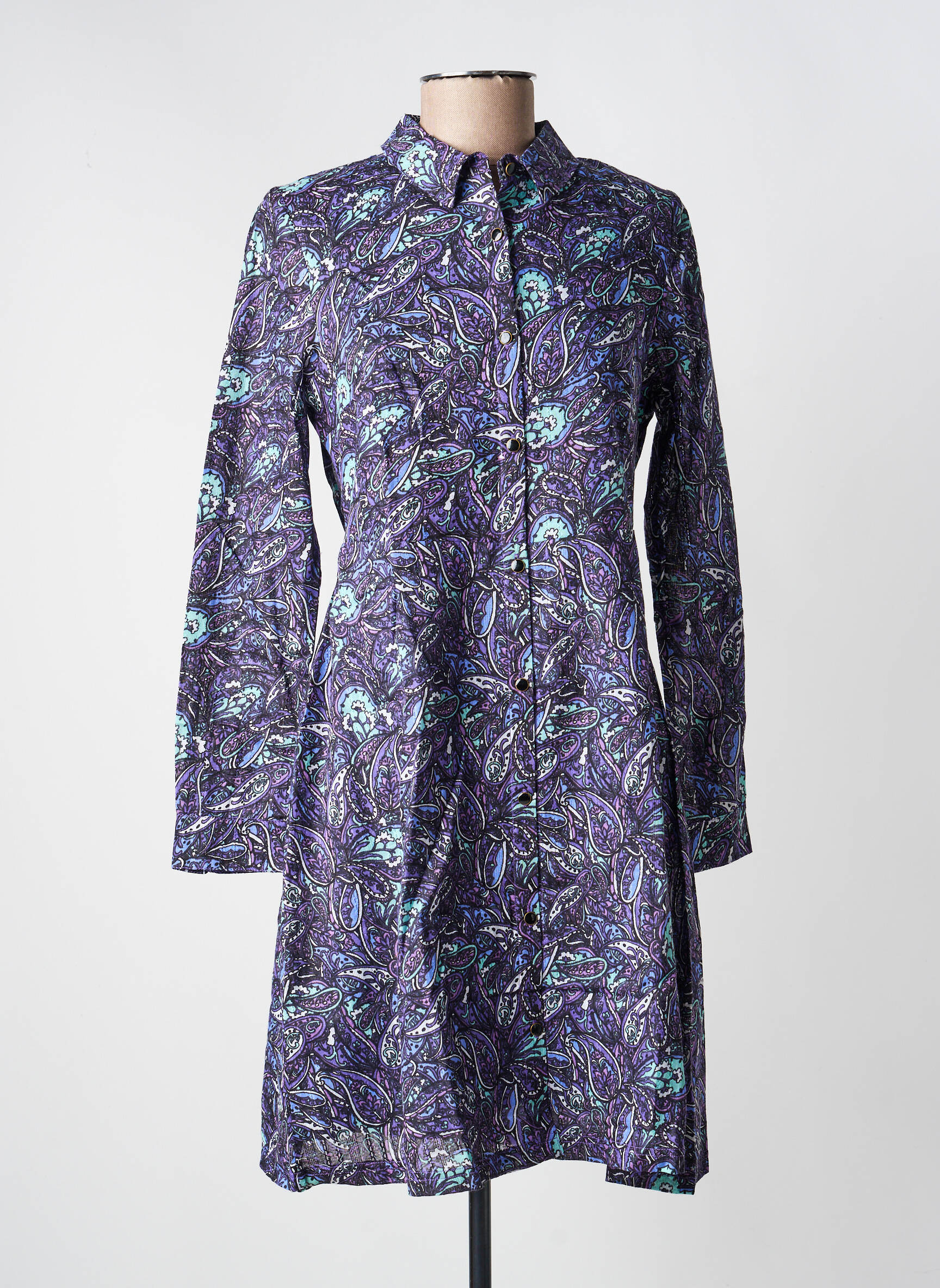 Rochie midi țesătură crep mâneci lungi violet LA FIANCÉE femeie