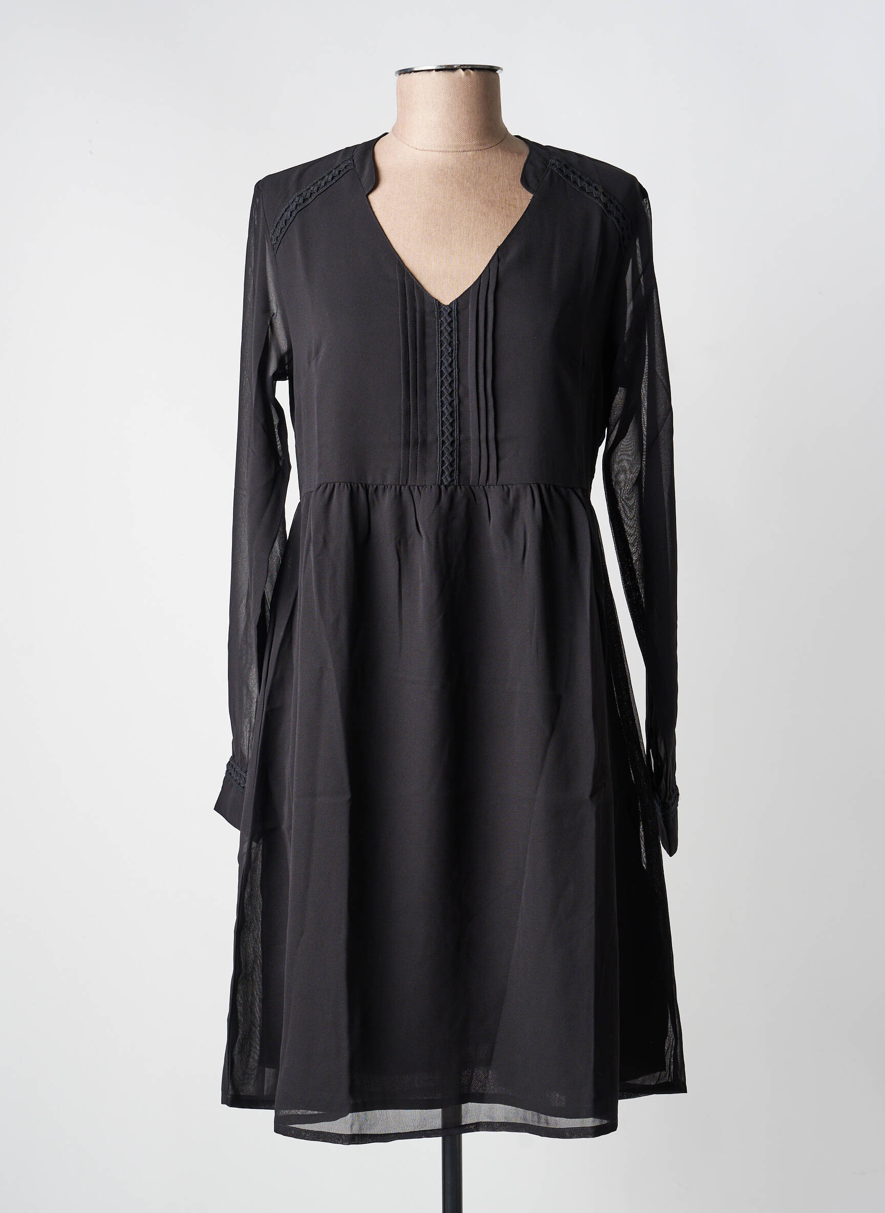 Rochie scurtă mâneci lungi mâneci lungi negru LA FIANCÉE femeie