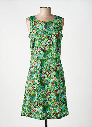 Rochie midi imprimeu fantezie fără mâneci verde LA FIANCÉE femeie