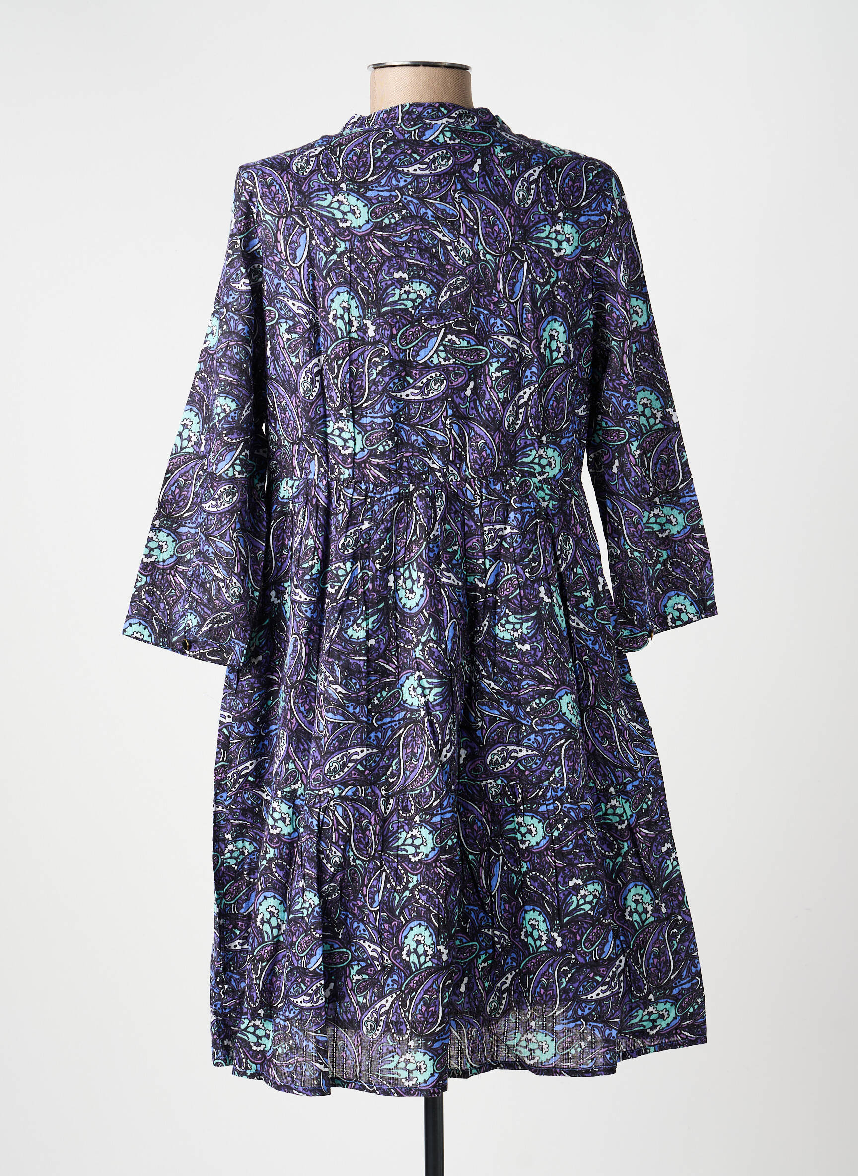 Rochie scurtă mâneci 3/4 mâneci 3/4 albastru LA FIANCÉE femeie