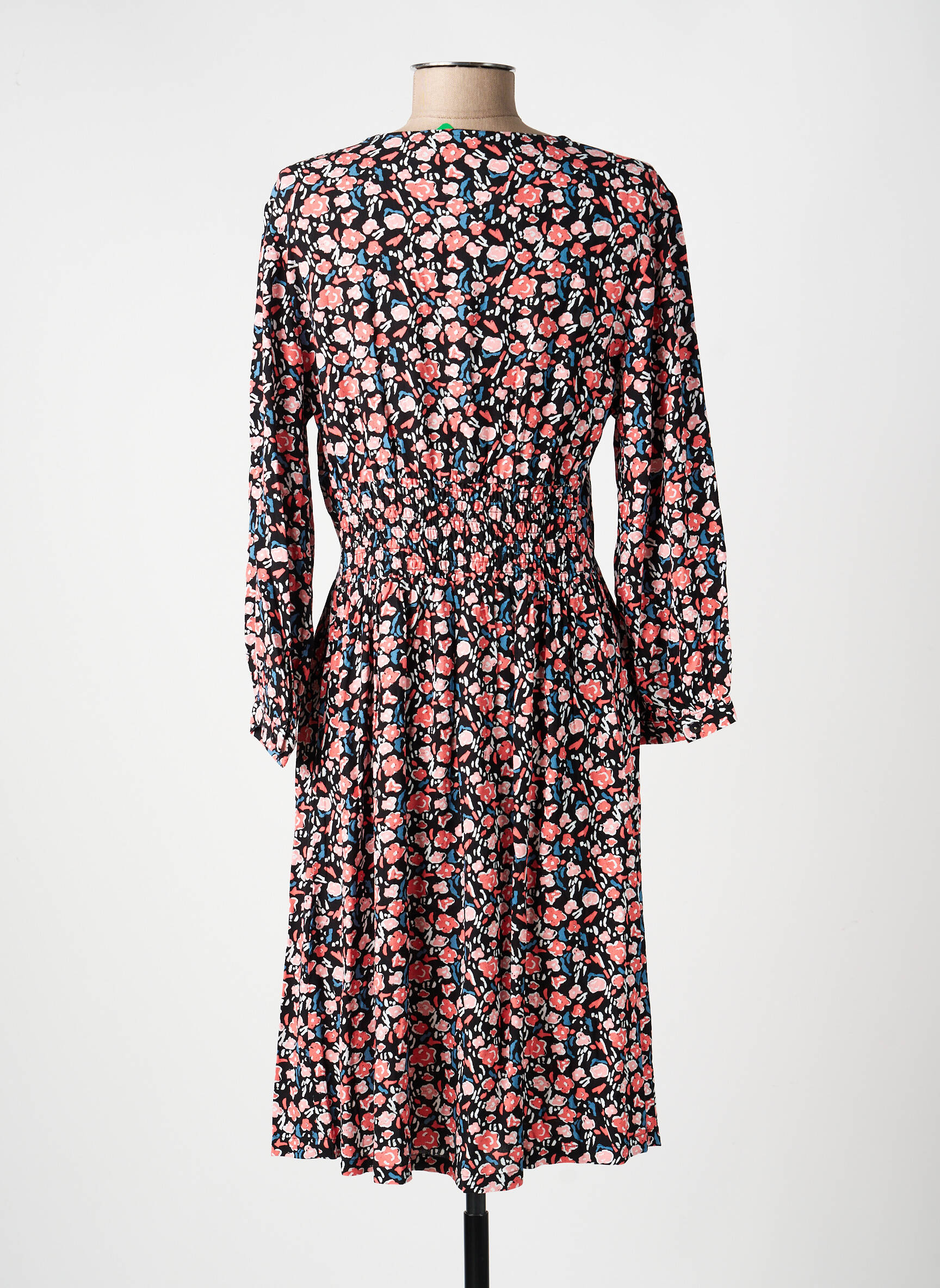 Rochie midi imprimeu floral mâneci lungi negru LA FIANCÉE femeie