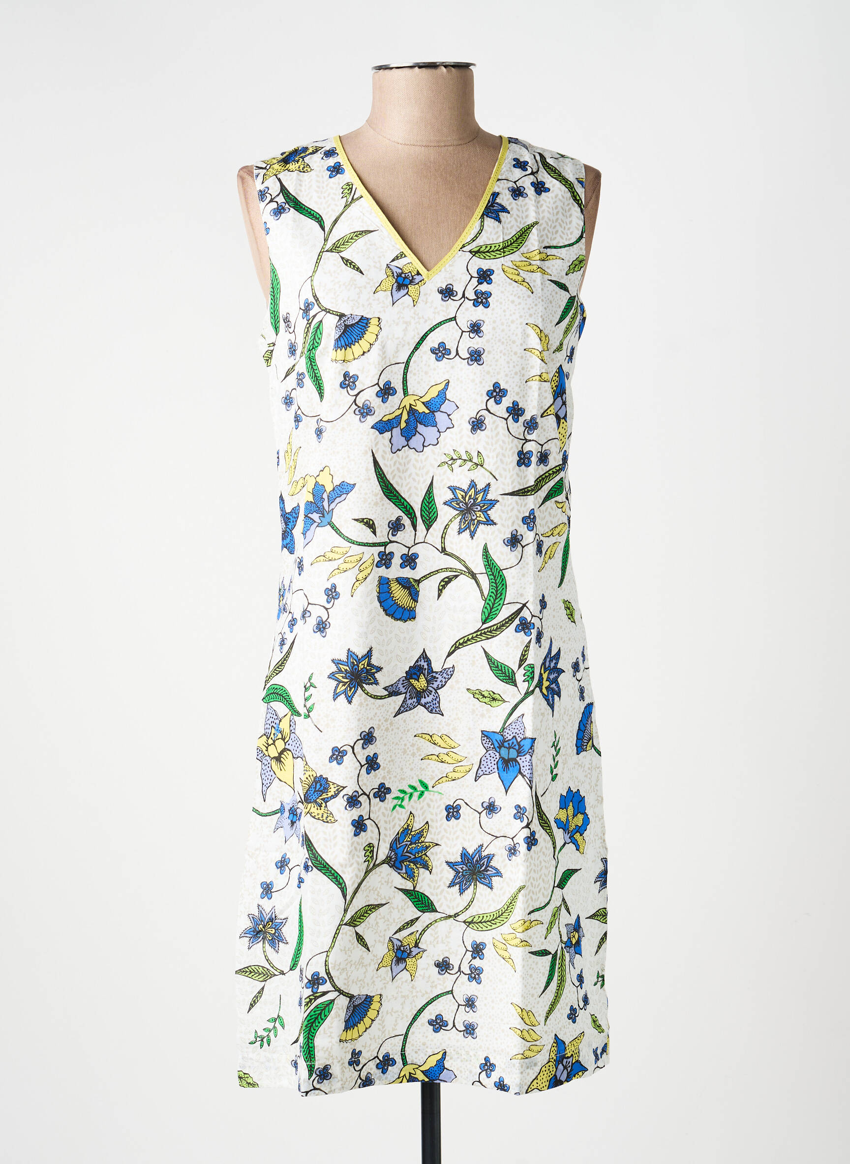 Rochie midi imprimeu floral fără mâneci alb LA FIANCÉE femeie