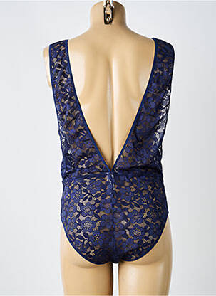 Body de lenjerie efect material satinat albastru SIMONE PERELE femeie